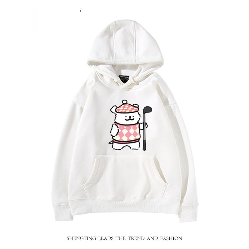 線條小狗新款 親子情侶男女款連帽衛衣-CASEZONE