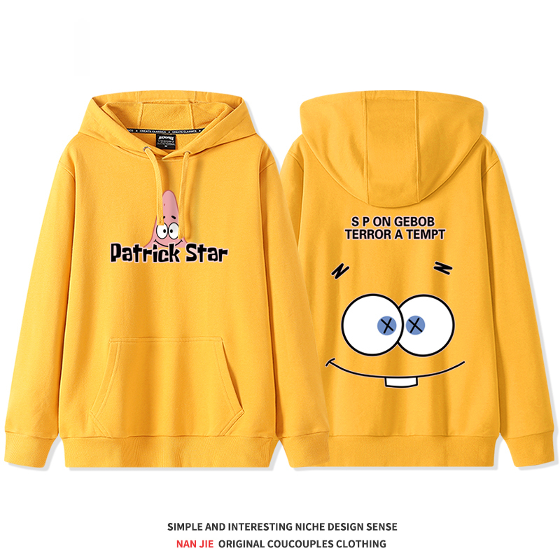 海綿寶寶聯名 2025秋冬新款 親子情侶裝連帽衛衣