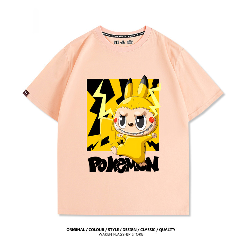LabubuX皮卡丘 印花短袖T恤-CASEZONE