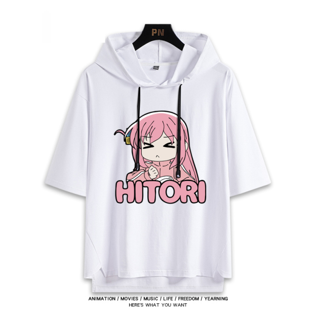 孤獨搖滾新款 親子情侶男女款連帽短袖T恤