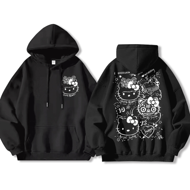 HelloKitty新款 寬鬆百搭 秋冬款 寬鬆連帽衛衣-ZUIHANG SHOP