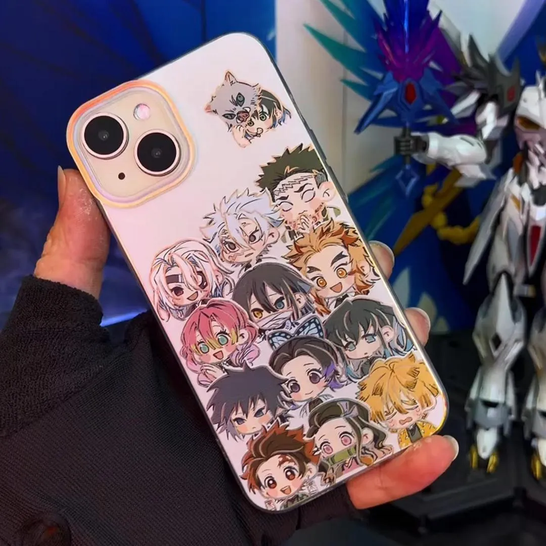 鬼滅之刃 極光/彩銀 線條漸變防摔手機殼-CASEZONE