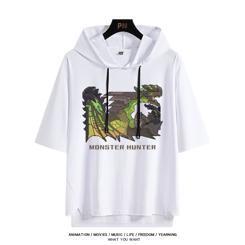魔物獵人新款 親子情侶男女款連帽短袖T恤