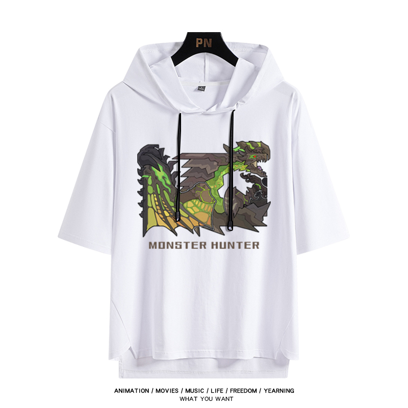 魔物獵人新款 親子情侶男女款連帽短袖T恤