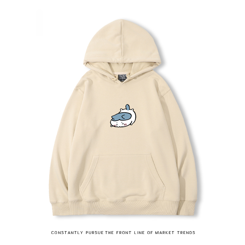 Chiikawa聯名衛衣2024秋冬新款親子情侶裝薄絨款連帽衛衣