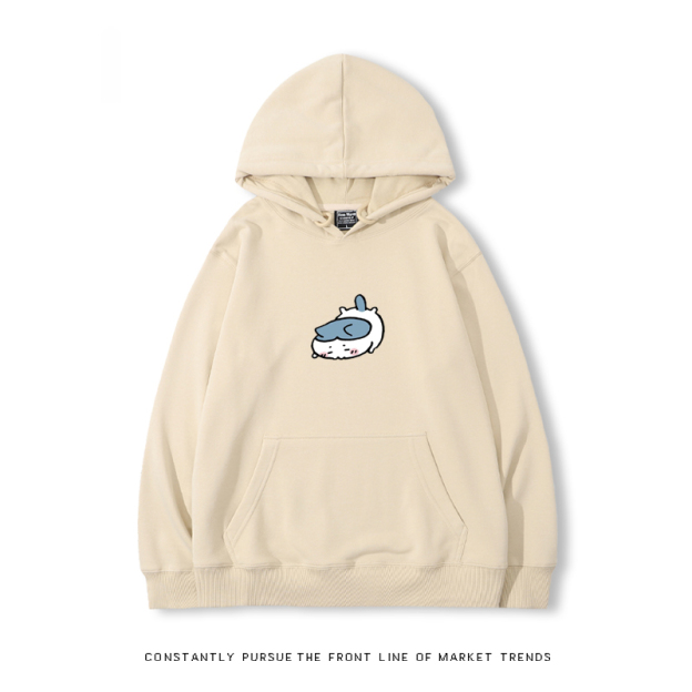 Chiikawa聯名衛衣2024秋冬新款親子情侶裝薄絨款連帽衛衣