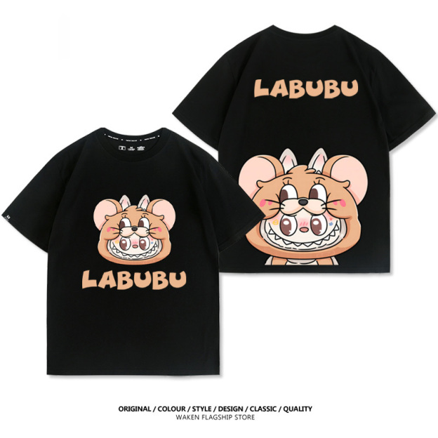 LabubuX湯姆貓與傑利鼠 印花短袖T恤-CASEZONE