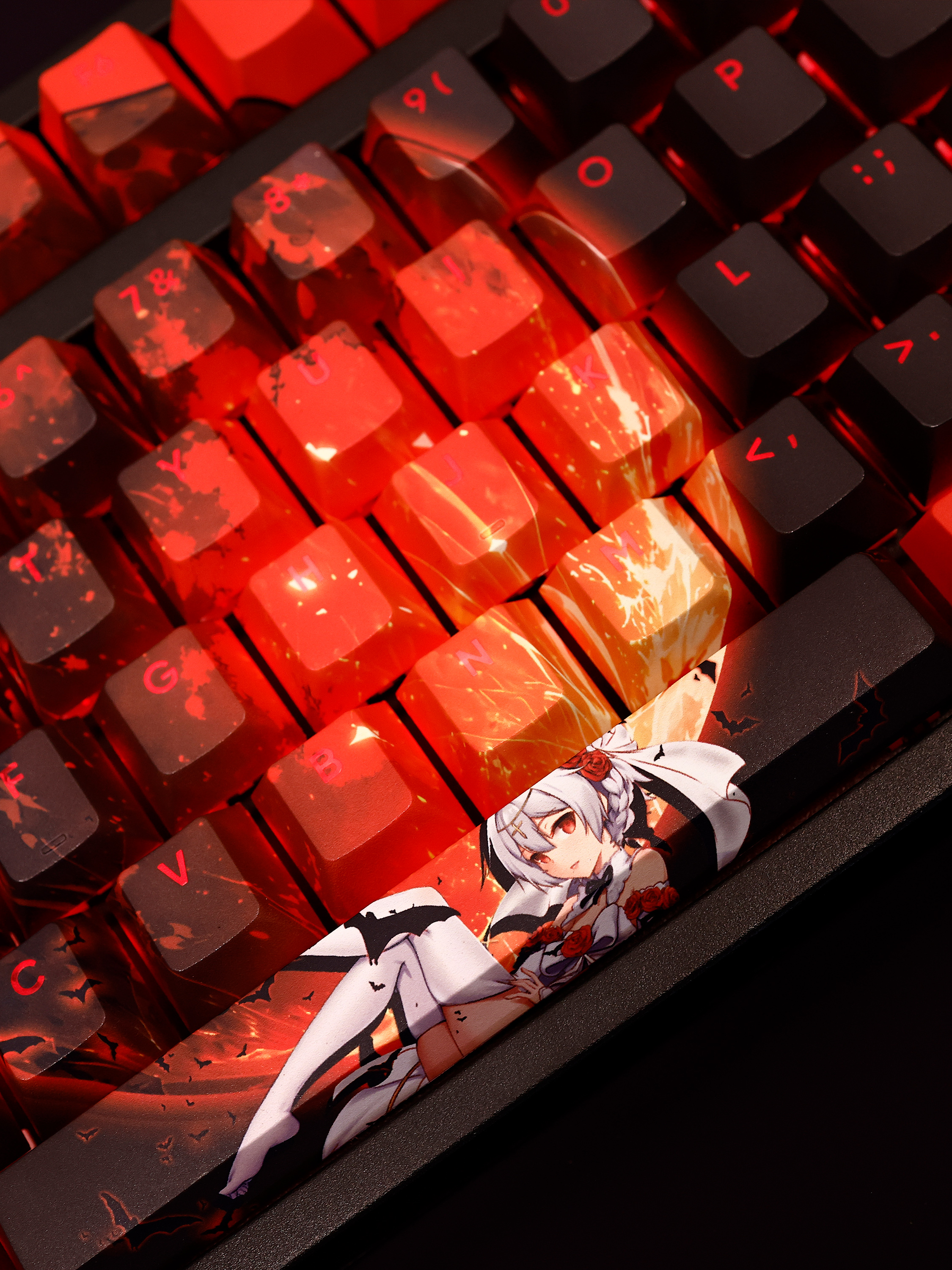 月下誓約德麗莎透光RGB108鍵標準配列衛星軸鍵帽-CASEZONE