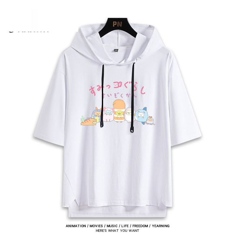 角落生物小夥伴 連帽短袖T恤-CASEZONE