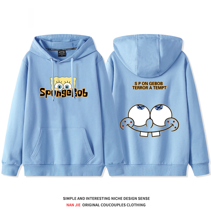 海綿寶寶聯名 2025秋冬新款 親子情侶裝連帽衛衣