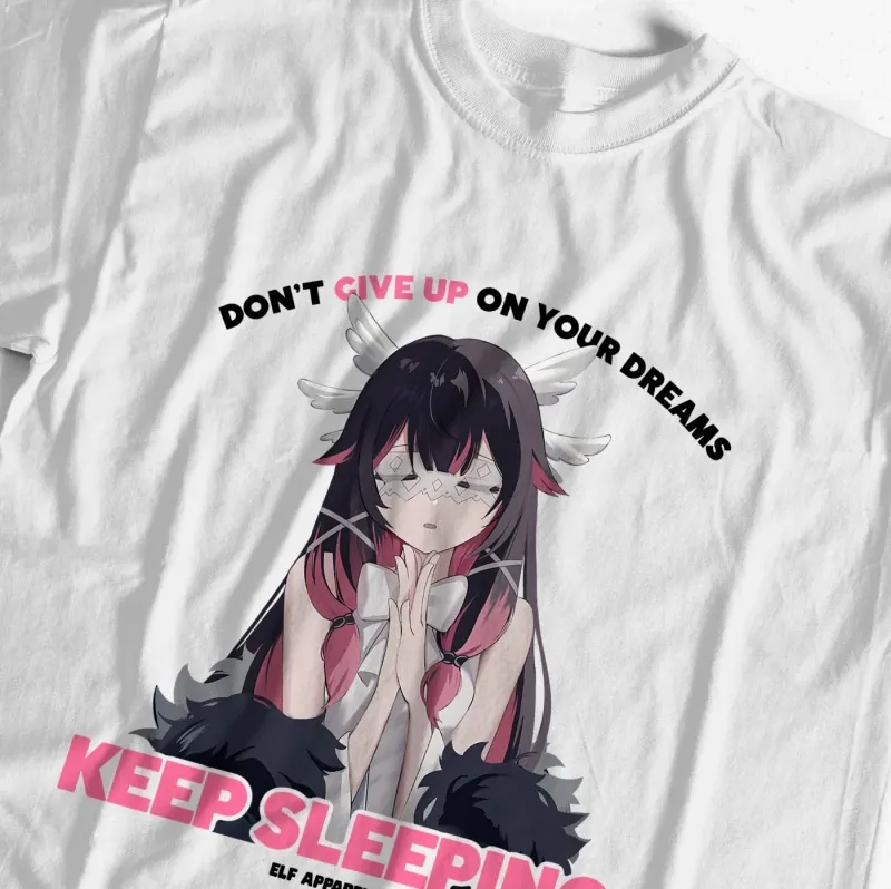 哥倫比婭 Damselette “不要放棄你的夢想，繼續沉睡” 原神粉絲自製T恤