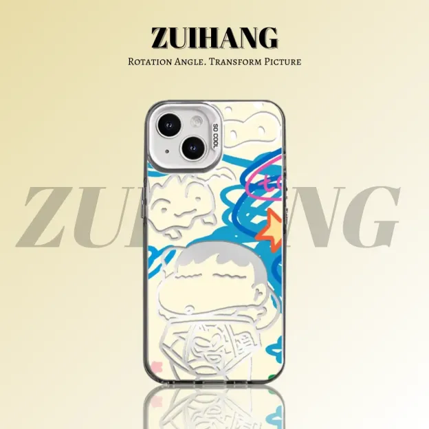 蠟筆小新彩銀防摔手機殼-CASEZONE