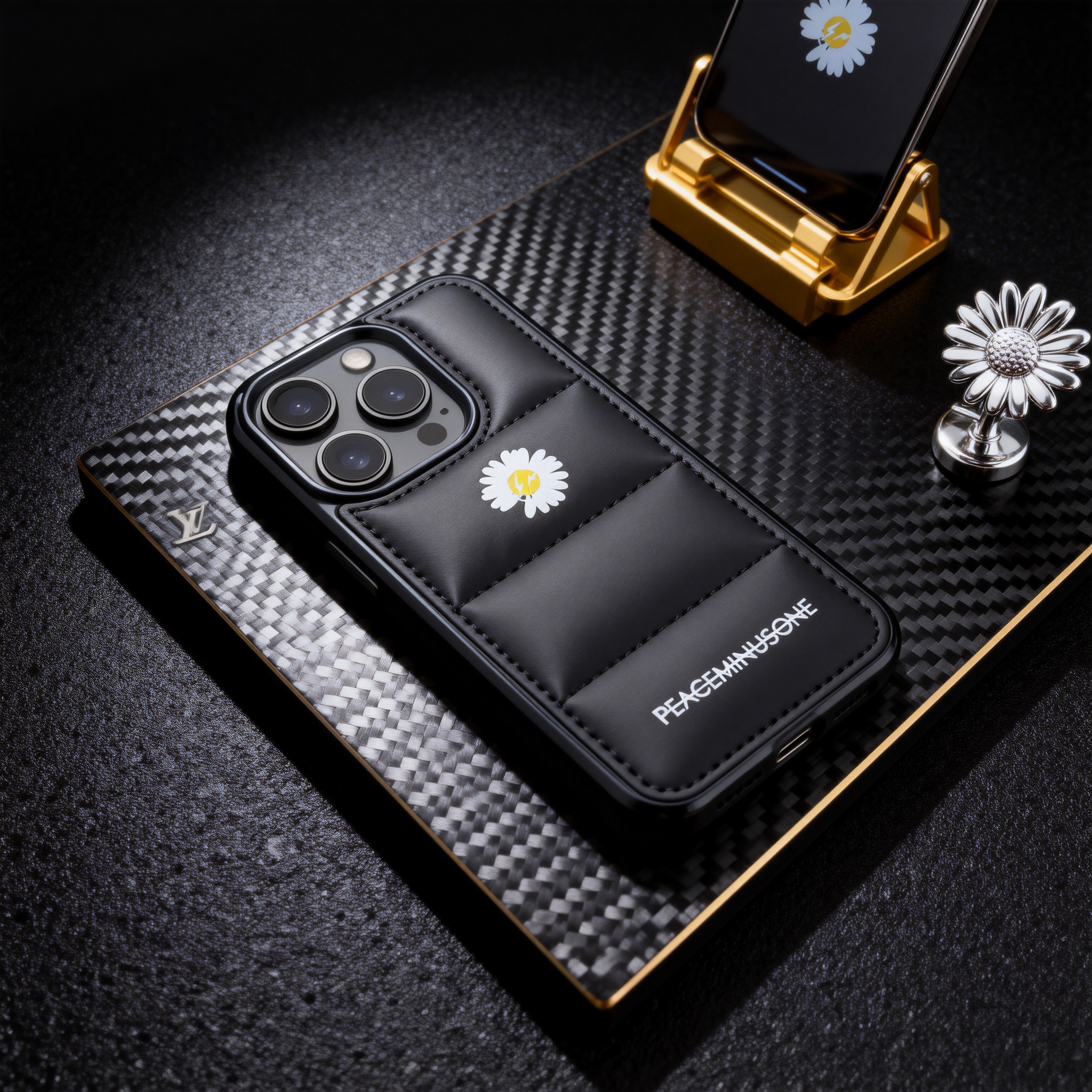 潮牌權志龍雛菊羽絨服手機殼