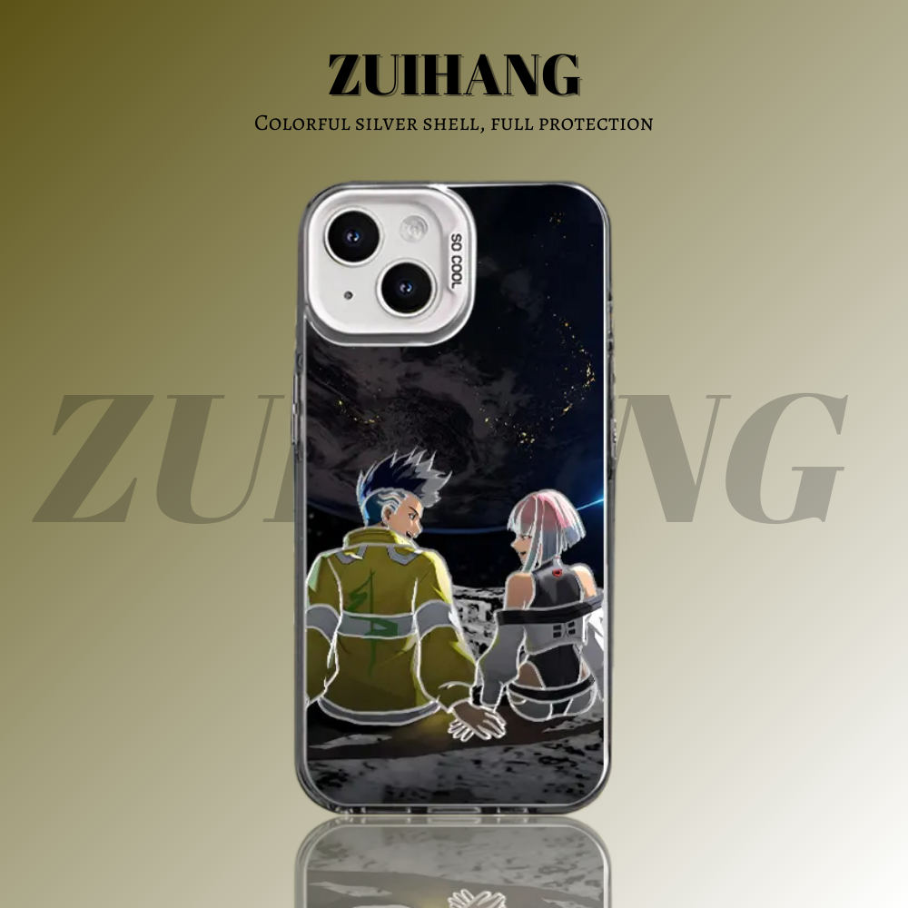 電馭叛客 極光/彩銀 漸變綫條防摔手機殼-CASEZONE