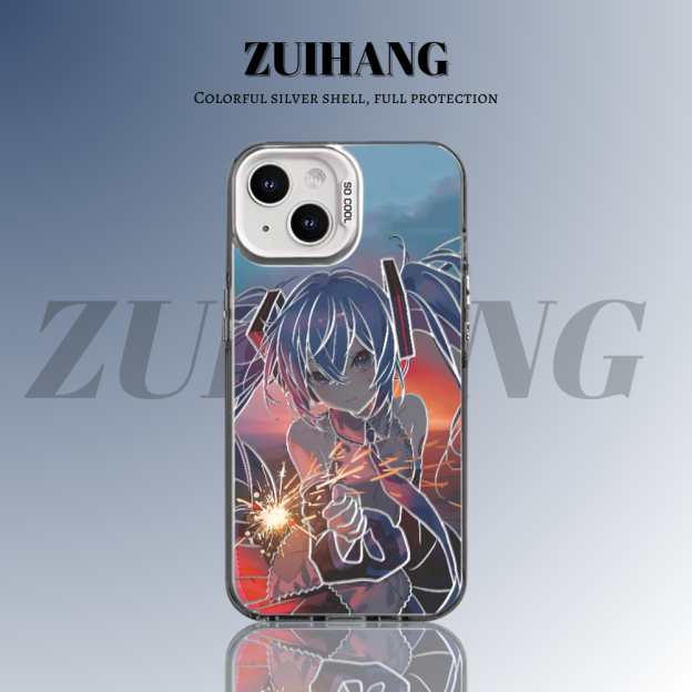 初音未來彩銀防摔手機殼-CASEZONE
