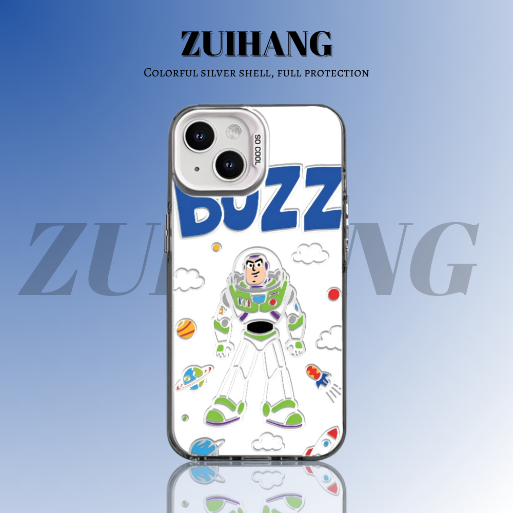 可愛卡通彩銀線條漸變防摔手機殼-CASEZONE