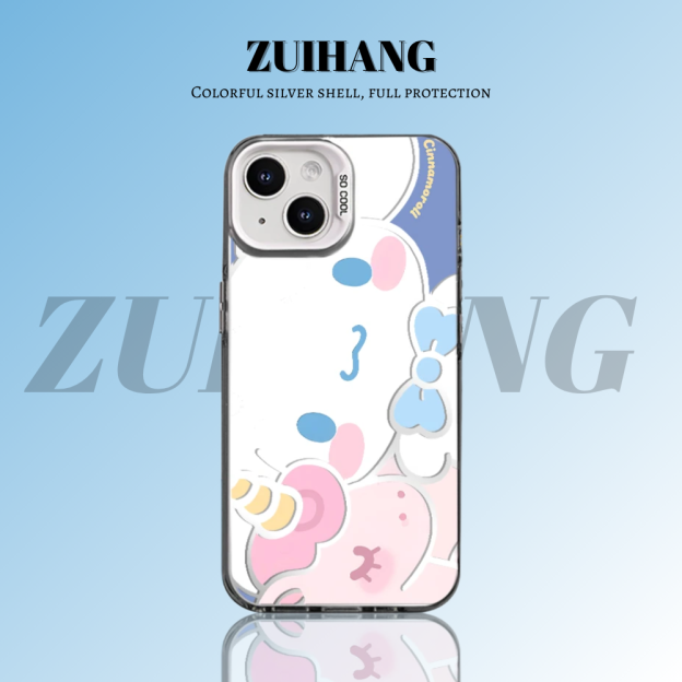 可愛卡通彩銀線條漸變防摔手機殼-CASEZONE