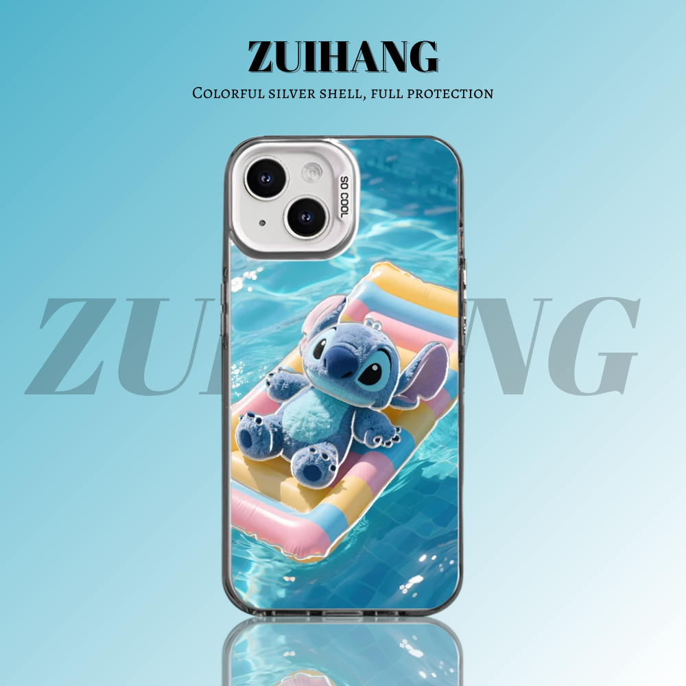 可愛卡通彩銀線條漸變防摔手機殼-CASEZONE