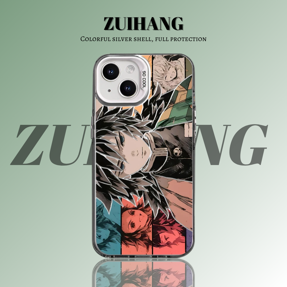 鬼滅之刃 極光/彩銀 線條漸變防摔手機殼-CASEZONE