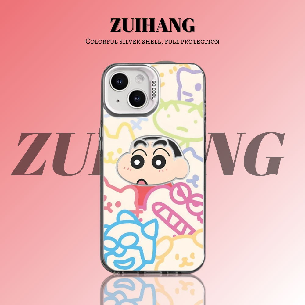 蠟筆小新彩銀防摔手機殼-CASEZONE