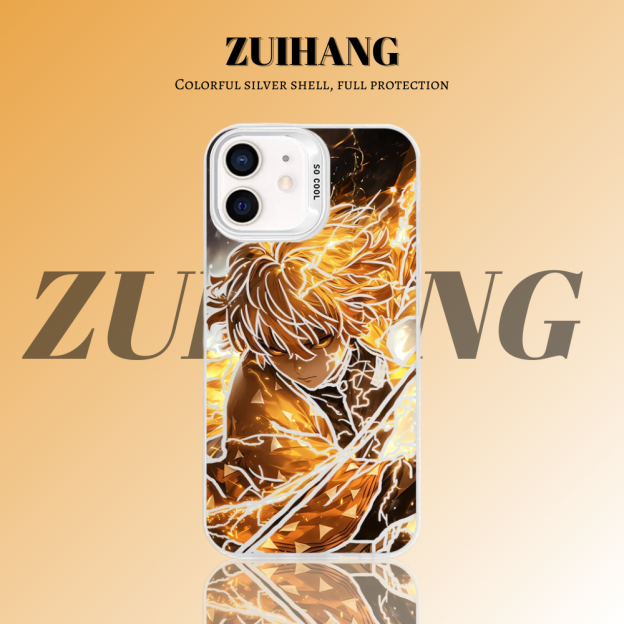 鬼滅之刃 極光/彩銀 線條漸變防摔手機殼-CASEZONE