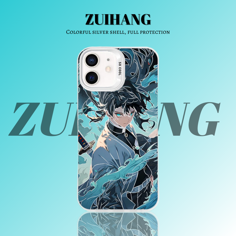 鬼滅之刃 極光/彩銀 線條漸變防摔手機殼-CASEZONE