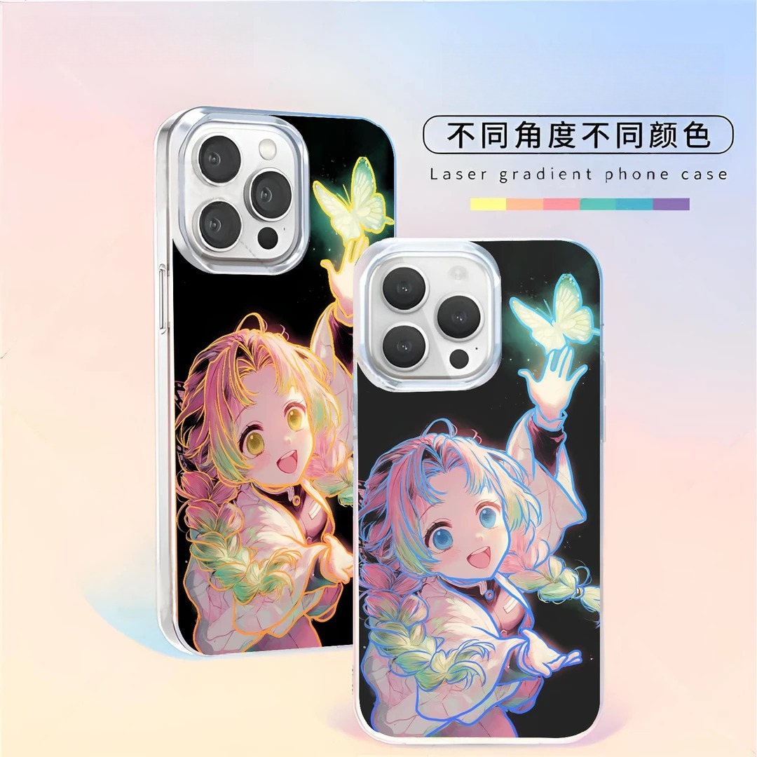 鬼滅之刃 極光/彩銀 線條漸變防摔手機殼-CASEZONE