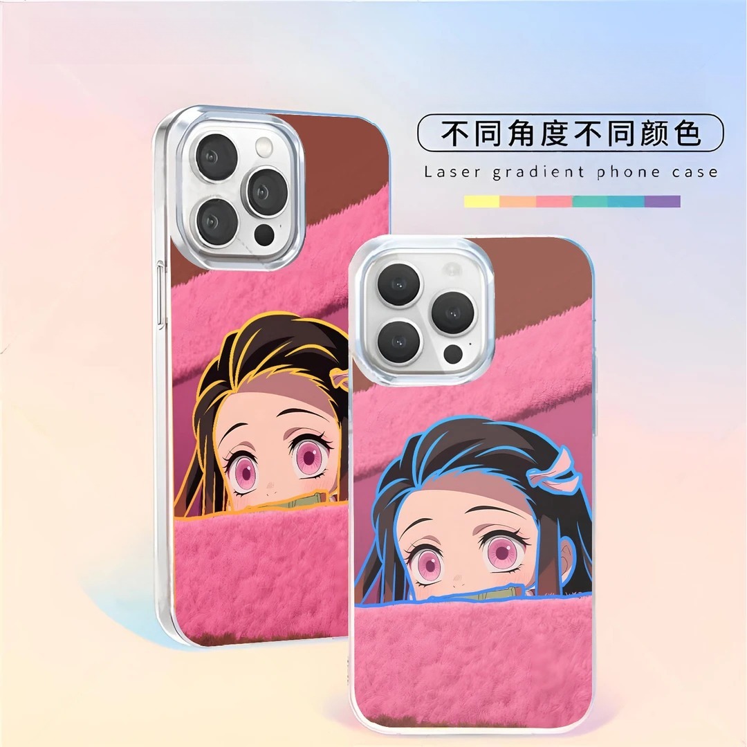 鬼滅之刃 極光/彩銀 線條漸變防摔手機殼-CASEZONE