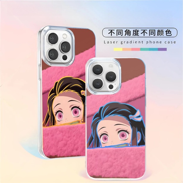 鬼滅之刃 極光/彩銀 線條漸變防摔手機殼-CASEZONE