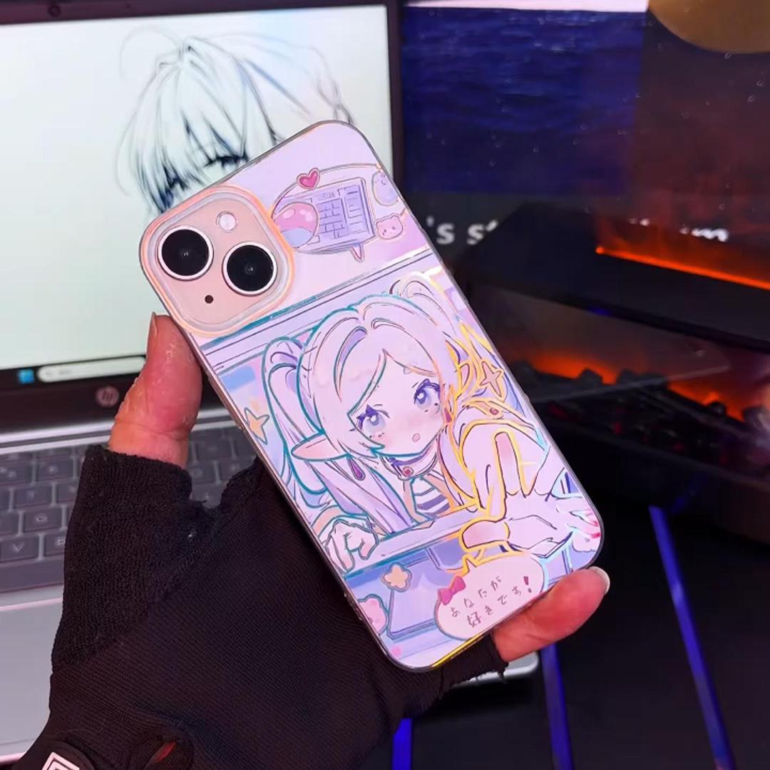 葬送的芙莉蓮極光金漸變手機殼