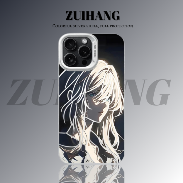 紫羅蘭永恆花園彩銀防摔手機殼-CASEZONE