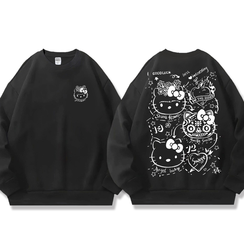 HelloKitty 秋冬新款 親子情侶裝圓領長袖