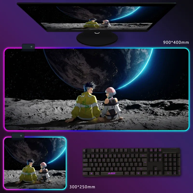 電馭叛客邊緣行者 RGB 電競滑鼠墊｜Cyberpunk 動漫電競桌墊