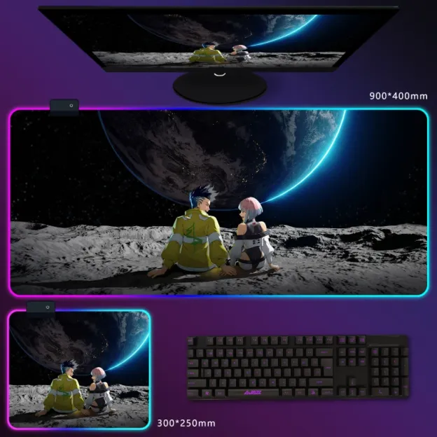 電馭叛客邊緣行者 RGB 電競滑鼠墊｜Cyberpunk 動漫電競桌墊