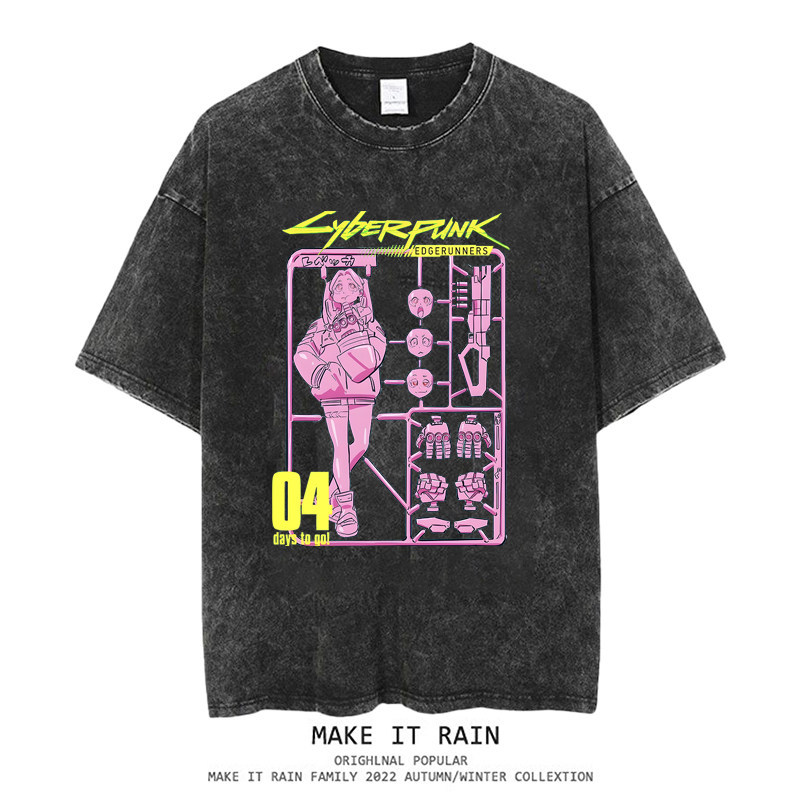 電馭叛客水洗做舊 2026親子情侶男女同款 印花水洗短袖