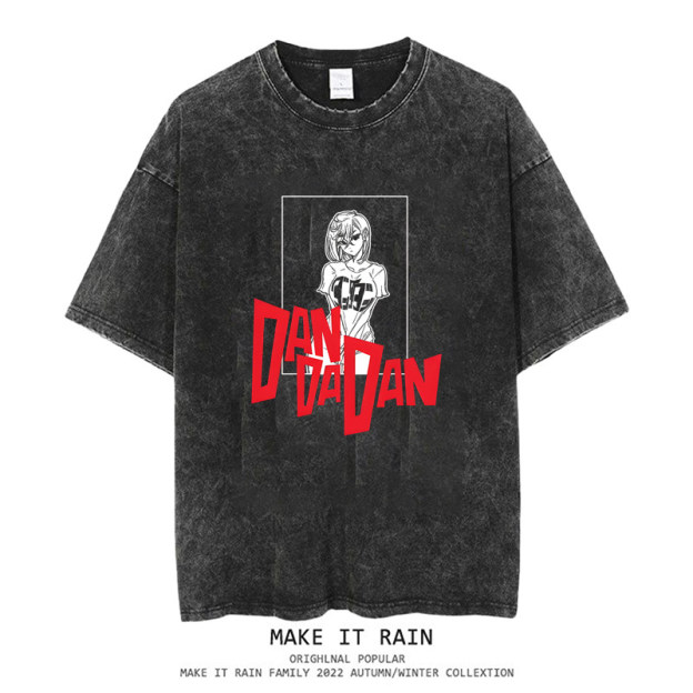 膽大黨水洗做舊 2026親子情侶男女同款 印花水洗短袖