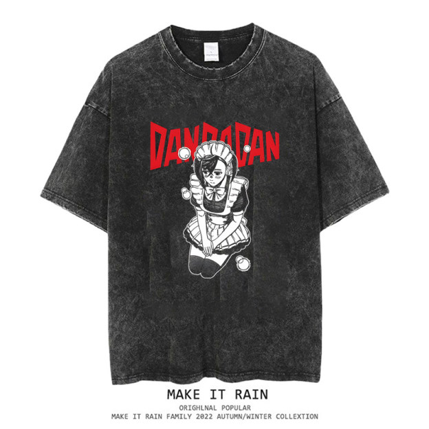 膽大黨水洗做舊 2026親子情侶男女同款 印花水洗短袖