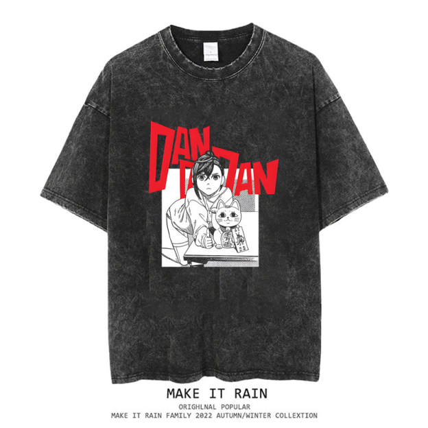 膽大黨水洗做舊 2026親子情侶男女同款 印花水洗短袖