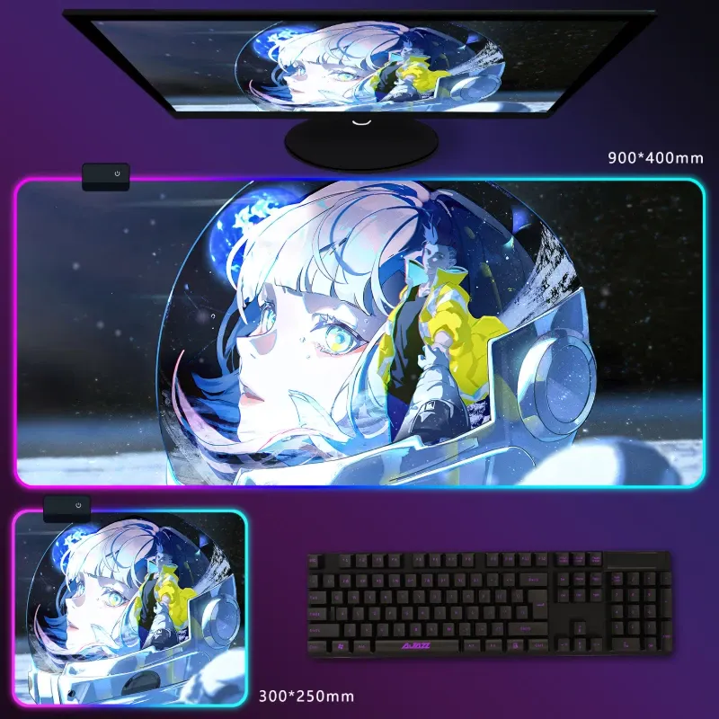 電馭叛客邊緣行者 RGB 電競滑鼠墊｜Cyberpunk 動漫電競桌墊