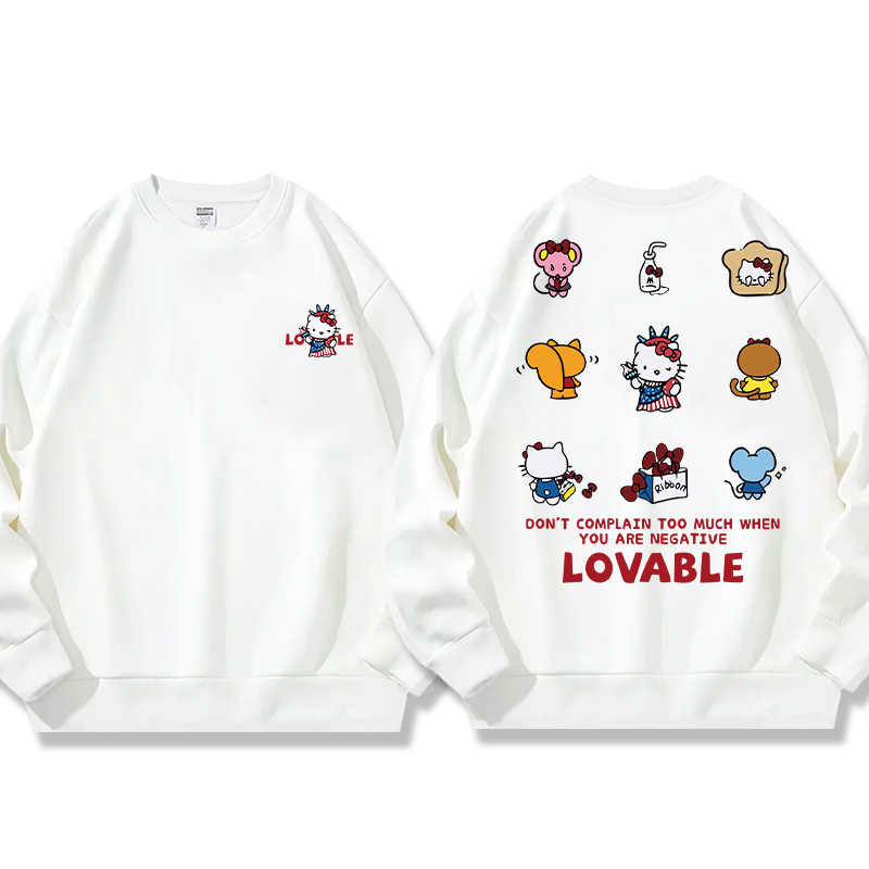 HelloKitty 秋冬新款 親子情侶裝圓領長袖