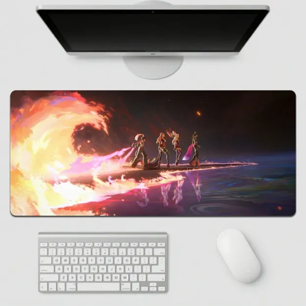 英雄聯盟 LOL K/DA Firestarter 加大滑鼠墊｜電競遊戲桌墊