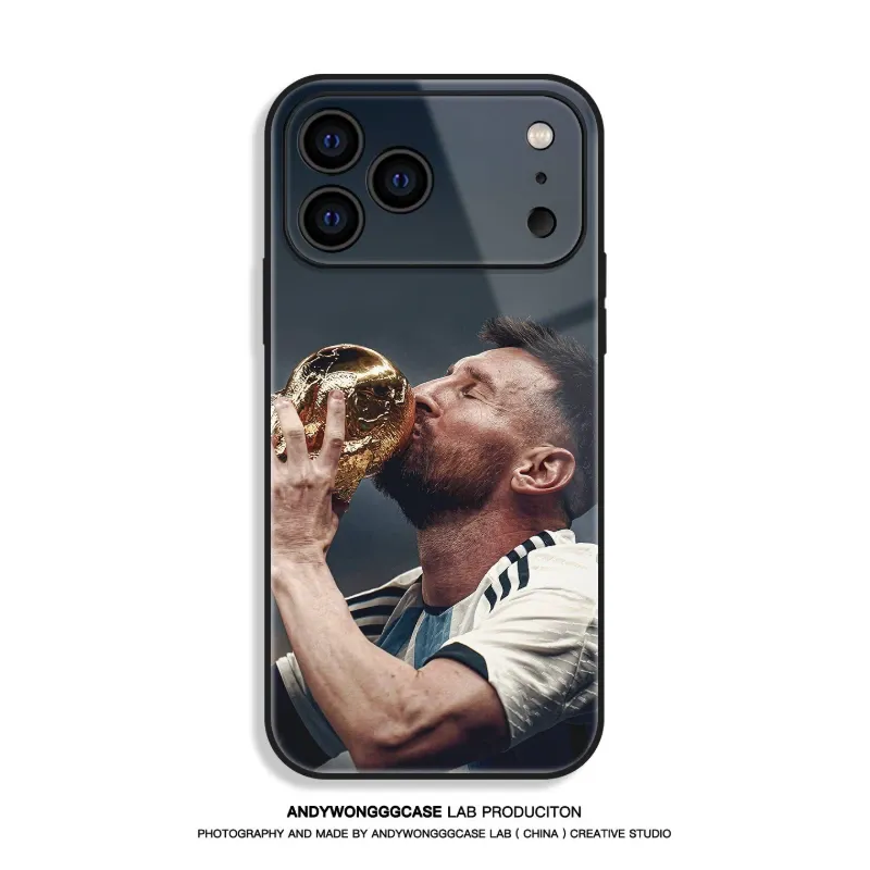 梅西 Messi 高清鋼化玻璃手機殼