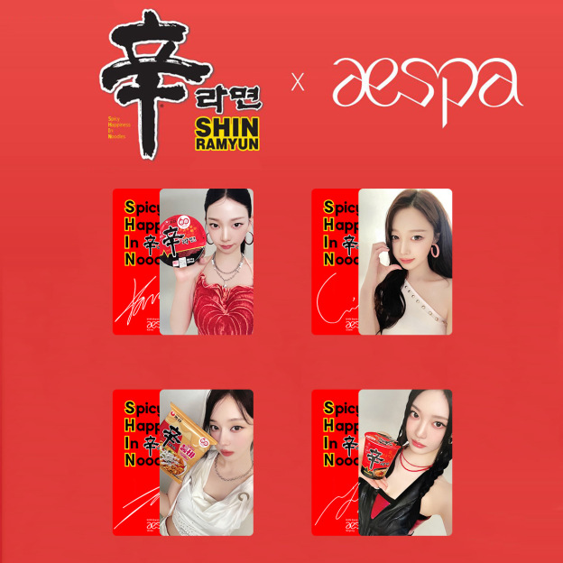 aespa 辛拉麵特典小卡｜K-POP收藏小卡
