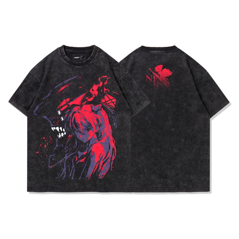 灌籃高手湘北全國大賽出征水洗做舊 2026親子情侶男女同款 印花水洗短袖