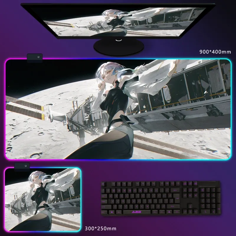 電馭叛客邊緣行者 RGB 電競滑鼠墊｜Cyberpunk 動漫電競桌墊