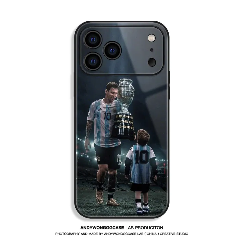 梅西 Messi 高清鋼化玻璃手機殼