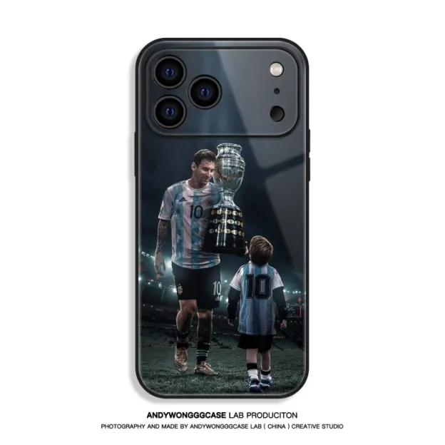 梅西 Messi 高清鋼化玻璃手機殼