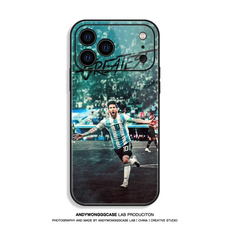 梅西 Messi 高清鋼化玻璃手機殼