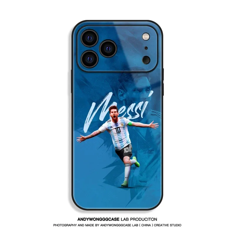 梅西 Messi 高清鋼化玻璃手機殼
