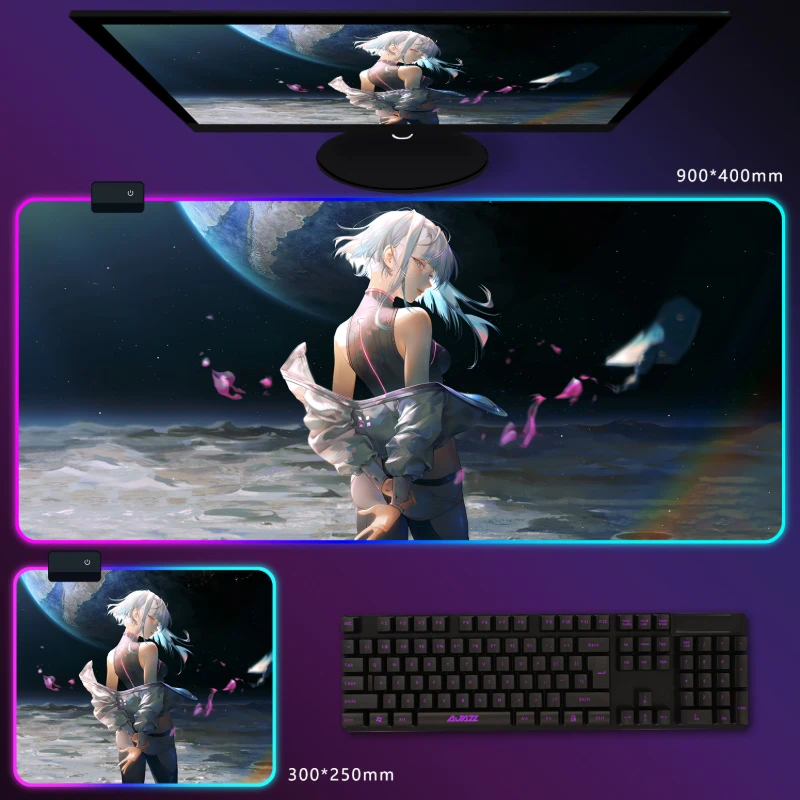 電馭叛客邊緣行者 RGB 電競滑鼠墊｜Cyberpunk 動漫電競桌墊